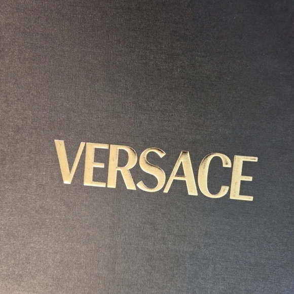 Versace Gold Medusa Logo Laminated Leather Sneakers EU 43.5 US Men's Size 10.5 - Picture 11 of 12